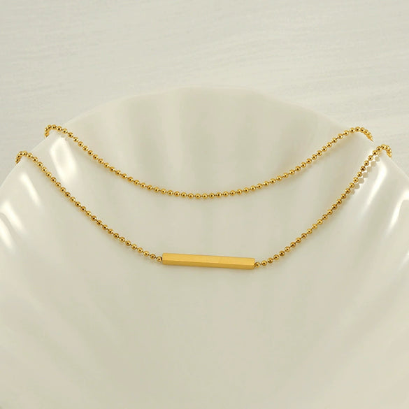 Wholesale Necklace Stainless Steel 18K Gold Geometric Electroplated Women's Fashion