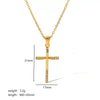 Wholesale Necklace Stainless Steel 18K Gold Plated Cross Set Zircon Geometric Light Luxury Style