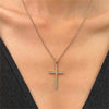 Wholesale Necklace Stainless Steel 18K Gold Plated Cross Set Zircon Geometric Light Luxury Style