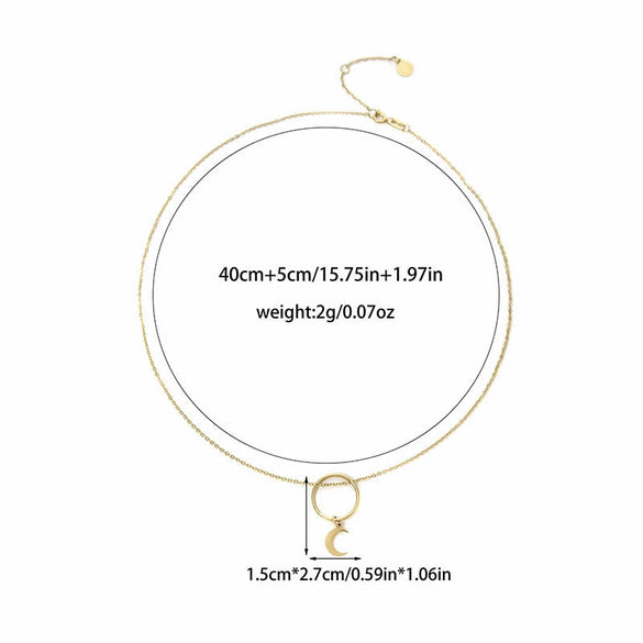 Wholesale Necklace Stainless Steel 14K Gold Plated Geometric Animal Zodiac Pendant O Chain Minimalist Style For Women