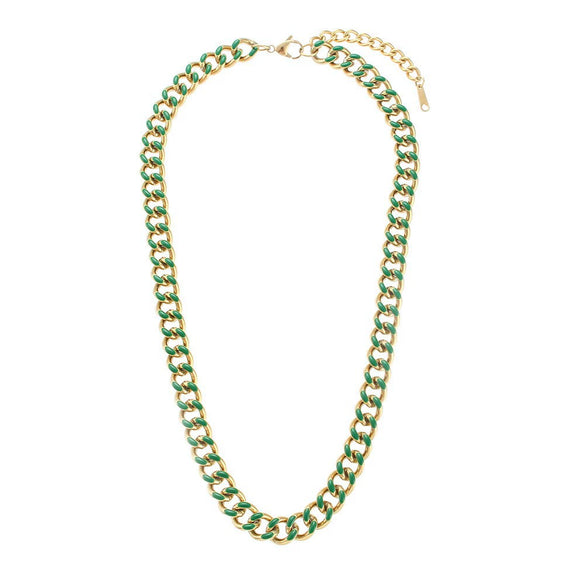 Wholesale Necklace Stainless Steel 18K Gold Plated Geometric Microencrusted Color Zirconium For Women