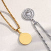 Wholesale Necklace Stainless Steel 18K Gold Plated Geometric Sun Pendant Square Pearl Chain For Women