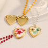 Wholesale Necklace Stainless Steel 18K Gold Plated Heart Shape Dried Flower Photo Box Glass Bead