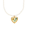 Wholesale Necklace Stainless Steel 18K Gold Plated Heart Shape Dried Flower Photo Box Glass Bead