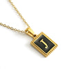 Wholesale Necklace 316L Stainless Steel 18K Gold Plated Letter Square Pendant For Women