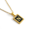 Wholesale Necklace 316L Stainless Steel 18K Gold Plated Letter Square Pendant For Women