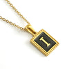 Wholesale Necklace 316L Stainless Steel 18K Gold Plated Letter Square Pendant For Women