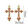 Wholesale Necklace Stainless Steel 18K Plated Dripping Oil Cross Baroque Punk Style