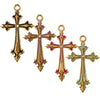 Wholesale Necklace Stainless Steel 18K Plated Dripping Oil Cross Baroque Punk Style