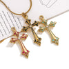 Wholesale Necklace Stainless Steel 18K Plated Dripping Oil Cross Baroque Punk Style