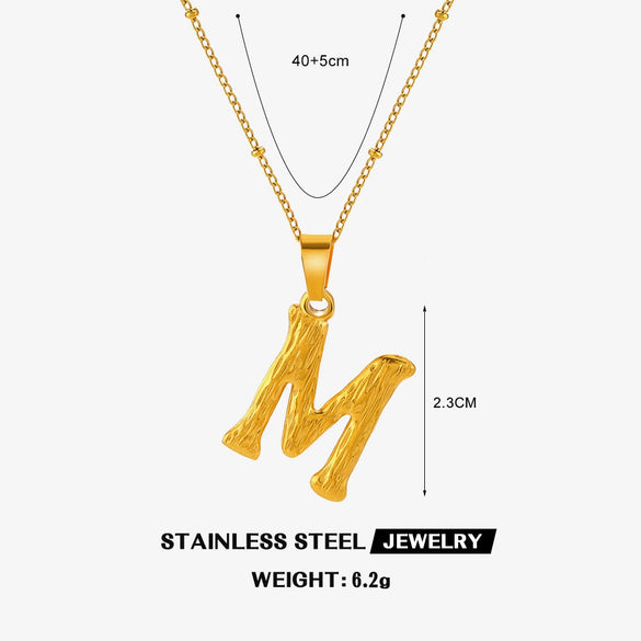 Wholesale Necklace Stainless Steel Letter Square Electroplated Women's