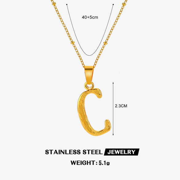 Wholesale Necklace Stainless Steel Letter Square Electroplated Women's