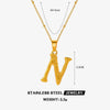 Wholesale Necklace Stainless Steel Letter Square Electroplated Women's