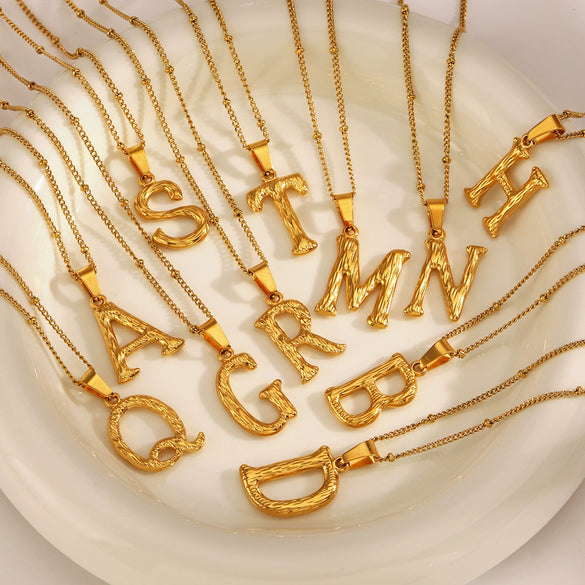 Wholesale Necklace Stainless Steel Letter Square Electroplated Women's