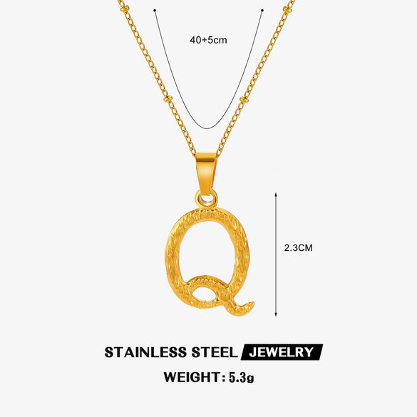 Wholesale Necklace Stainless Steel Letter Square Electroplated Women's