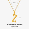 Wholesale Necklace Stainless Steel Letter Square Electroplated Women's