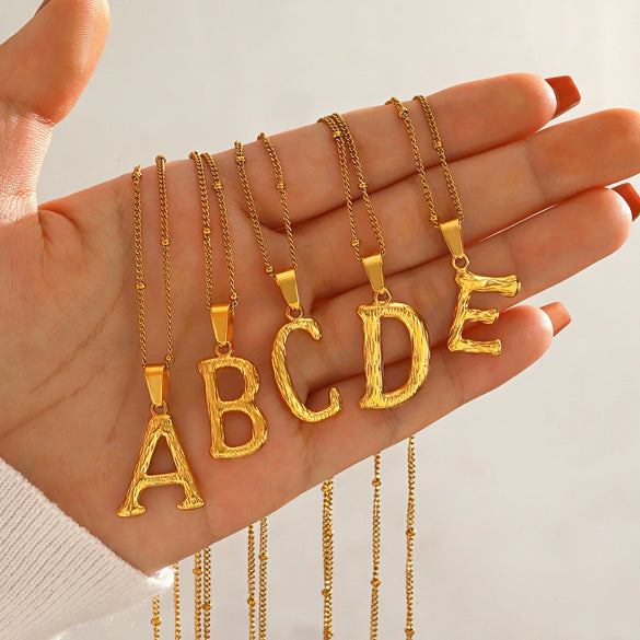 Wholesale Necklace Stainless Steel Letter Square Electroplated Women's