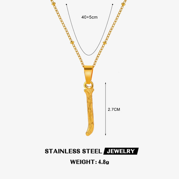 Wholesale Necklace Stainless Steel Letter Square Electroplated Women's