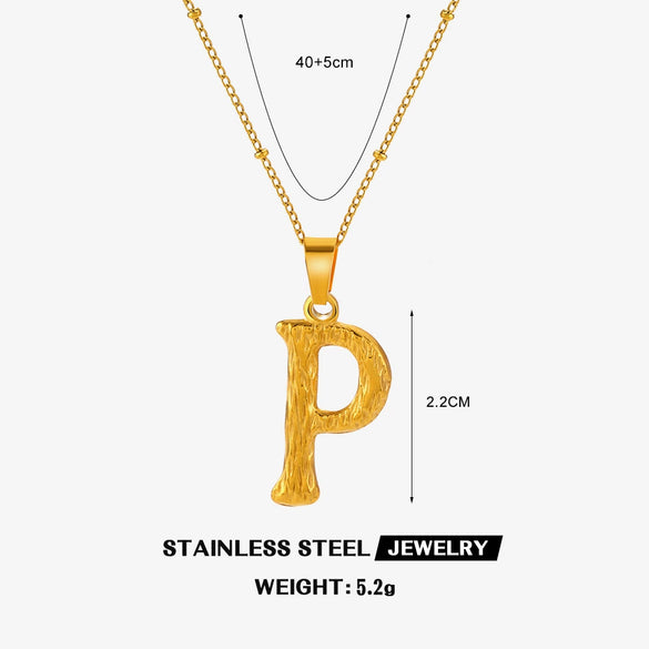 Wholesale Necklace Stainless Steel Letter Square Electroplated Women's