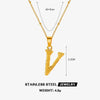 Wholesale Necklace Stainless Steel Letter Square Electroplated Women's