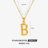 Wholesale Necklace Stainless Steel Letter Square Electroplated Women's