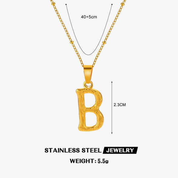 Wholesale Necklace Stainless Steel Letter Square Electroplated Women's