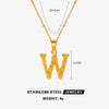 Wholesale Necklace Stainless Steel Letter Square Electroplated Women's