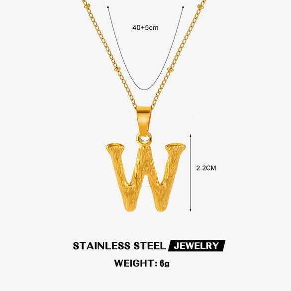 Wholesale Necklace Stainless Steel Letter Square Electroplated Women's