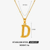 Wholesale Necklace Stainless Steel Letter Square Electroplated Women's