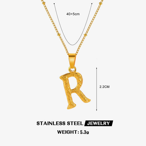 Wholesale Necklace Stainless Steel Letter Square Electroplated Women's