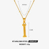 Wholesale Necklace Stainless Steel Letter Square Electroplated Women's