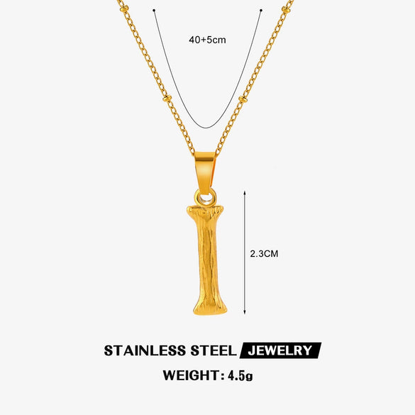 Wholesale Necklace Stainless Steel Letter Square Electroplated Women's