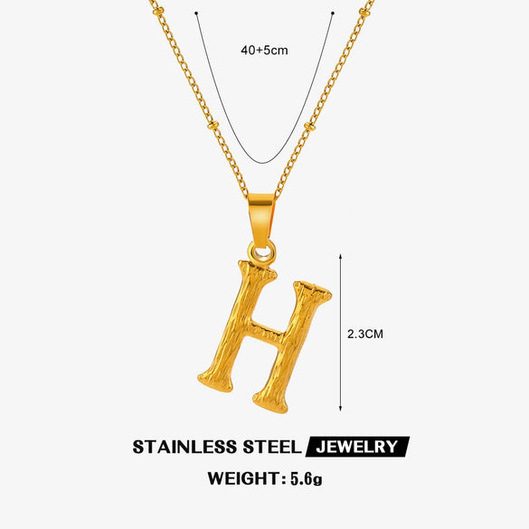 Wholesale Necklace Stainless Steel Letter Square Electroplated Women's