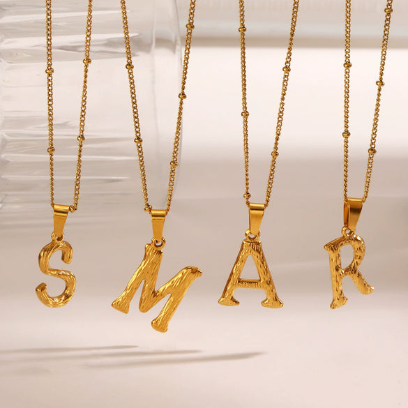 Wholesale Necklace Stainless Steel Letter Square Electroplated Women's