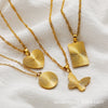 Wholesale Necklace Stainless Steel Light Luxury Heart Shape Butterfly Pendant Water Wave Chain Electroplated