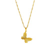 Wholesale Necklace Stainless Steel Light Luxury Heart Shape Butterfly Pendant Water Wave Chain Electroplated