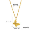 Wholesale Necklace Stainless Steel Light Luxury Heart Shape Butterfly Pendant Water Wave Chain Electroplated