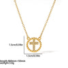 Wholesale Necklace Stainless Steel Light Luxury Style With Diamond Inlay Heart Bow Star Shapes O Shaped Chain For Women