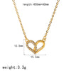 Wholesale Necklace Stainless Steel Light Luxury Style With Diamond Inlay Heart Bow Star Shapes O Shaped Chain For Women