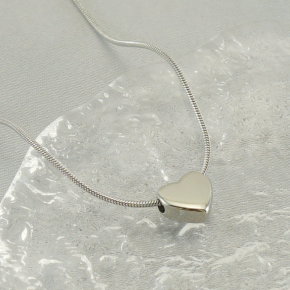 Wholesale Necklace Stainless Steel Love Heart Design Snake Chain With Letters Polishing For Women
