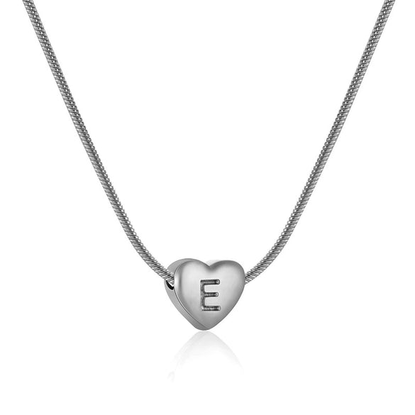 Wholesale Necklace Stainless Steel Love Heart Design Snake Chain With Letters Polishing For Women