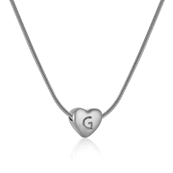 Wholesale Necklace Stainless Steel Love Heart Design Snake Chain With Letters Polishing For Women