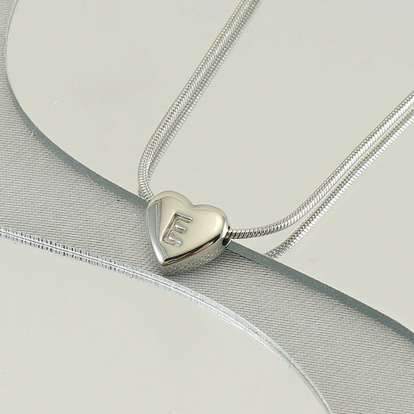 Wholesale Necklace Stainless Steel Love Heart Design Snake Chain With Letters Polishing For Women