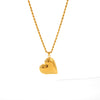 Wholesale Necklace Stainless Steel Love Twist Chain Electroplating Geometric Heart Style