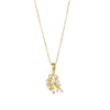 Wholesale Necklace Stainless Steel Mixed Gem Inlay Leaf Style Electroplating For Women
