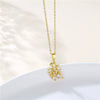 Wholesale Necklace Stainless Steel Mixed Gem Inlay Leaf Style Electroplating For Women