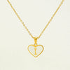 Wholesale Necklace Stainless Steel Natural Shell Love Letter Titanium Steel Electroplating Simple Style Unisex