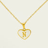 Wholesale Necklace Stainless Steel Natural Shell Love Letter Titanium Steel Electroplating Simple Style Unisex