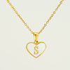 Wholesale Necklace Stainless Steel Natural Shell Love Letter Titanium Steel Electroplating Simple Style Unisex