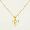 Wholesale Necklace Stainless Steel Natural Shell Love Letter Titanium Steel Electroplating Simple Style Unisex